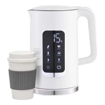 Kuhalo za vodu s LCD zaslonom 1,7 l 2200W/230V bijela + putna šalica 450 ml