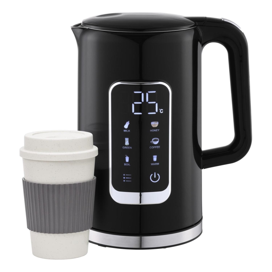 Kuhalo za vodu s LCD zaslonom 1,7 l 2200W/230V crna + putna šalica 450 ml