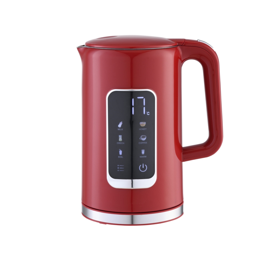 Kuhalo za vodu s LCD zaslonom 1,7 l 2200W/230V crvena + putna šalica 450 ml