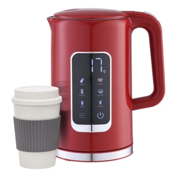 Kuhalo za vodu s LCD zaslonom 1,7 l 2200W/230V crvena + putna šalica 450 ml
