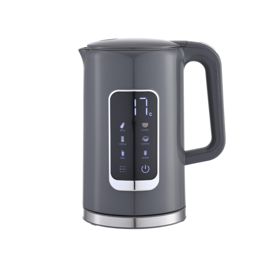 Kuhalo za vodu s LCD zaslonom 1,7 l 2200W/230V siva + putna šalica 450 ml