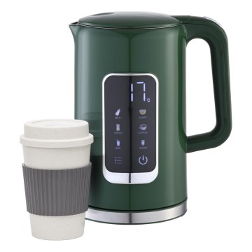 Kuhalo za vodu s LCD zaslonom 1,7 l 2200W/230V zelena + putna šalica 450 ml