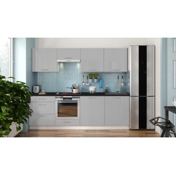 Kuhinjska blagovaonica CELESTE 240 cm sjajna siva