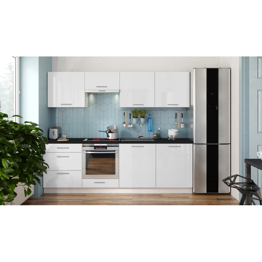 Kuhinjska garnitura CELESTE 240 cm sjajna bijela