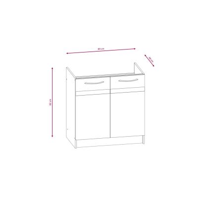 Kuhinjska linija VALERIA 180 cm smeđa/hrast sonoma