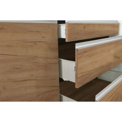 Kuhinjski blok MARINA 180 cm hrast craft/sjajna bijela