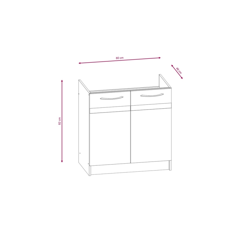 Kuhinjski blok VALERIA 240 cm hrast sonoma/smeđa
