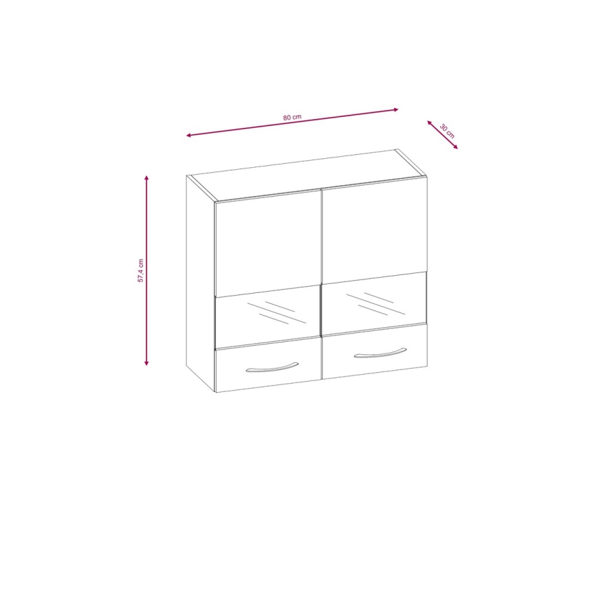 Kuhinjski element VALERIA 240 cm, hrast sonoma/smeđa