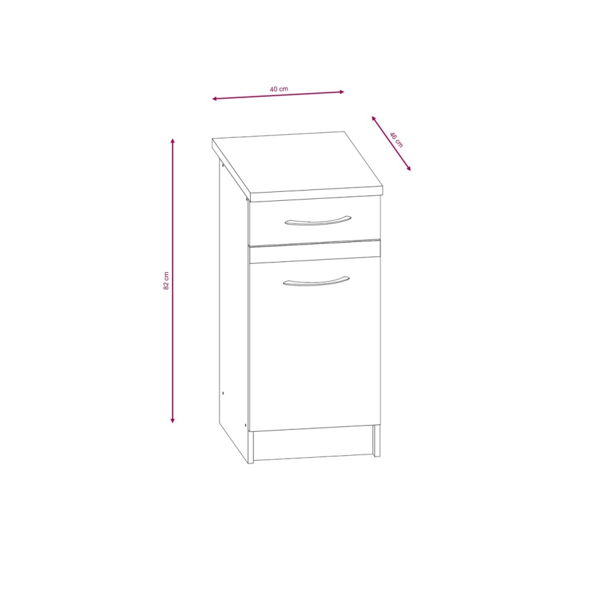 Kuhinjski element VALERIA 240 cm, hrast sonoma/smeđa