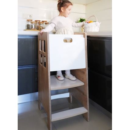 Kula za učenje KULE 90x50 cm smeđa/bijela