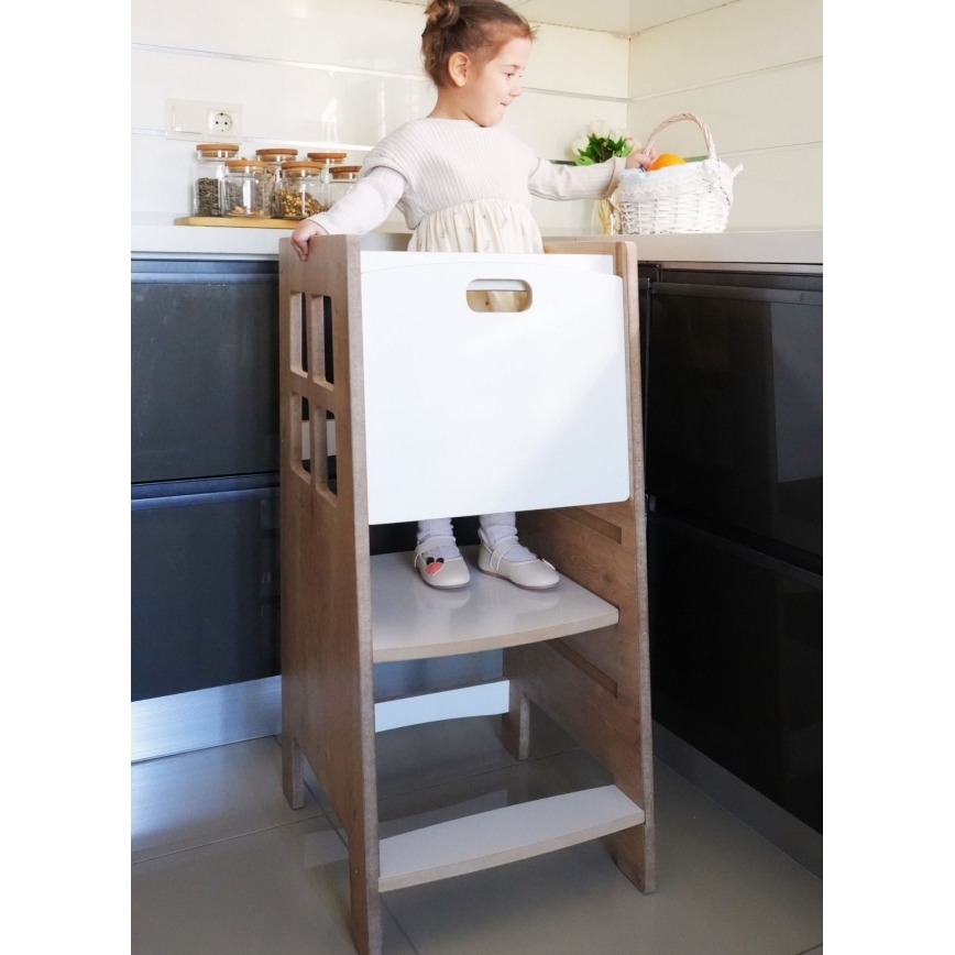 Kula za učenje KULE 90x50 cm smeđa/bijela