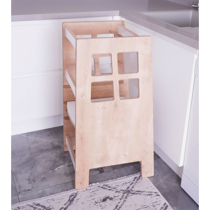 Kula za učenje KULE 90x50 cm smeđa/bijela