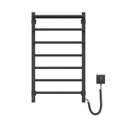 Kupaonski električni radijator s termostatom FORTIS 350W/230V 80,6 cm IP44 crna desna uglast