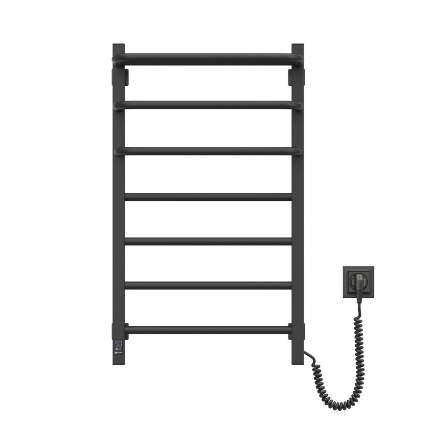 Kupaonski električni radijator s termostatom FORTIS 350W/230V 80,6 cm IP44 crna desna uglast