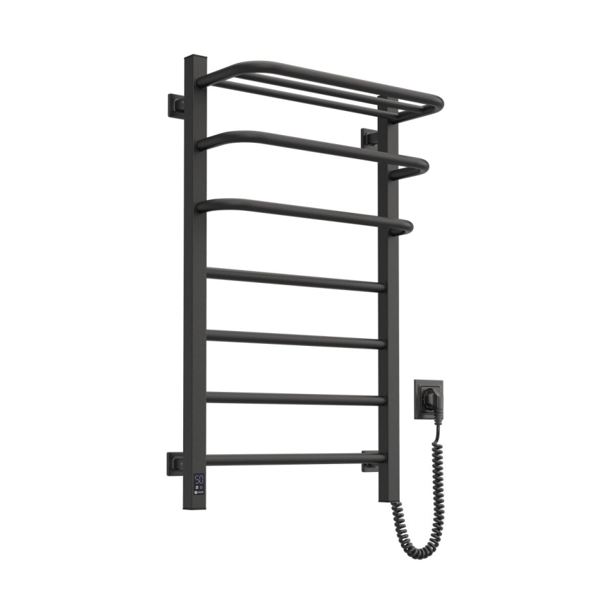 Kupaonski električni radijator s termostatom FORTIS 350W/230V 80,6 cm IP44 crna desna uglast