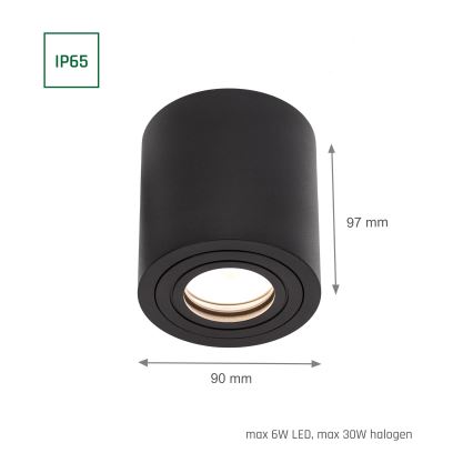 Kupaonska ugradbena svjetiljka CHLOE 1xGU10/30W/230V IP65 okrugla crna