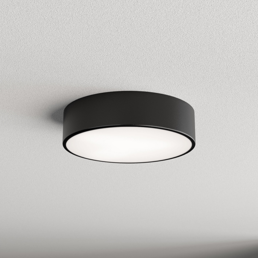 Kupaonska stropna svjetiljka s senzorom CLEO 2xE27/24W/230V Ø 30 cm crna IP54