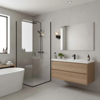 Kupaonska zidna svjetiljka POLA 1xG9/5W/230V IP44 crna/prozirna