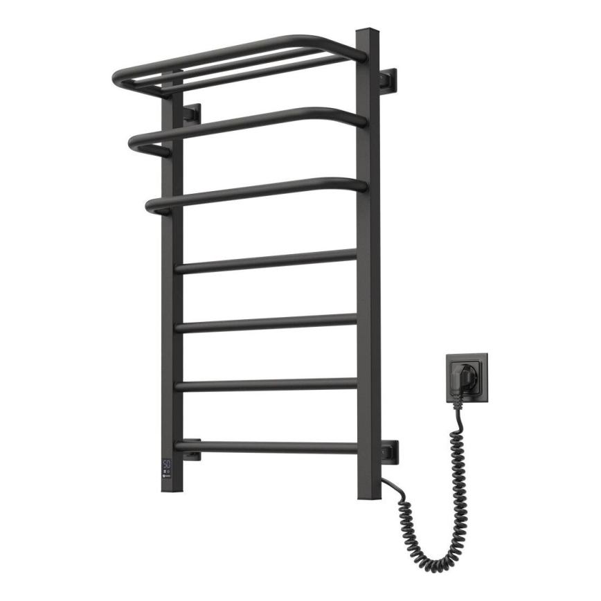 Kupaonski električni radijator s termostatom FORTIS 350W/230V 80,6 cm IP44 crna desna uglast