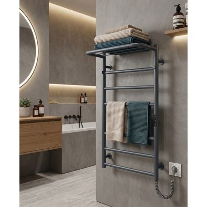 Kupaonski ljestvasti radijator HOME 95W/230V 77x53 cm nehrđajući čelik/antracit desni