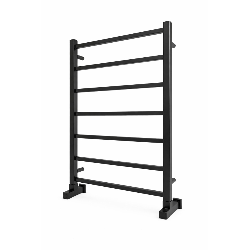 Kupaonski ljestvasti radijator INOX TOKIO 161W/230V 77x53 cm nehrđajući čelik/crna