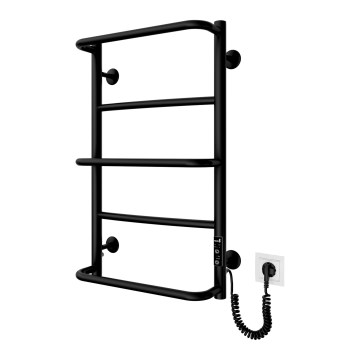 Kupaonski ljestvasti radijator LUX 65W/230V 65x43 cm nehrđajući čelik/crna desna