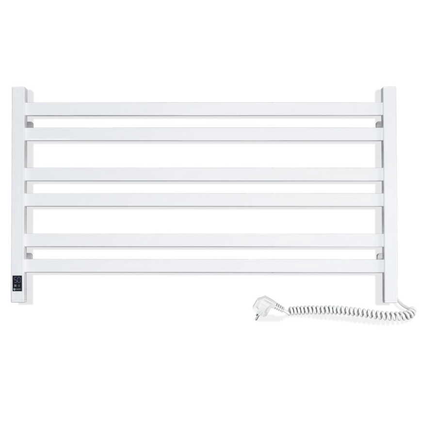 Kupaonski ljestvasti radijator s termostatom AVANGARD 316W/230V 50,6 cm IP44 bijeli desni kvadratnog oblika