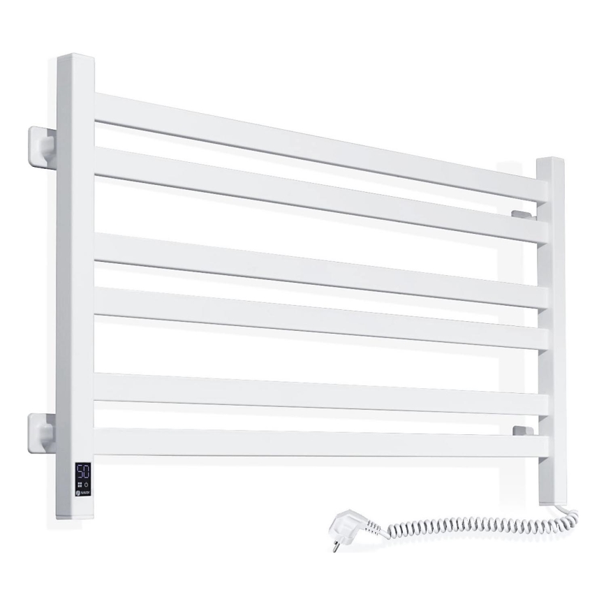 Kupaonski ljestvasti radijator s termostatom AVANGARD 316W/230V 50,6 cm IP44 bijeli desni kvadratnog oblika