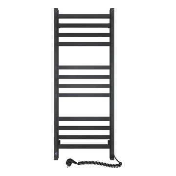 Kupaonski ljestvasti radijator s termostatom AVANGARD 459W/230V 120,6 cm IP44 crni desni uglati