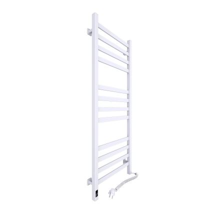 Kupaonski ljestvasti radijator s termostatom AVANGARD, 459 W / 230 V, 120,6 cm, IP44, bijeli, desni, kvadratni
