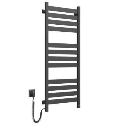 Kupaonski ljestvasti radijator s termostatom LARGO 256W 120x50 cm crni lijevi