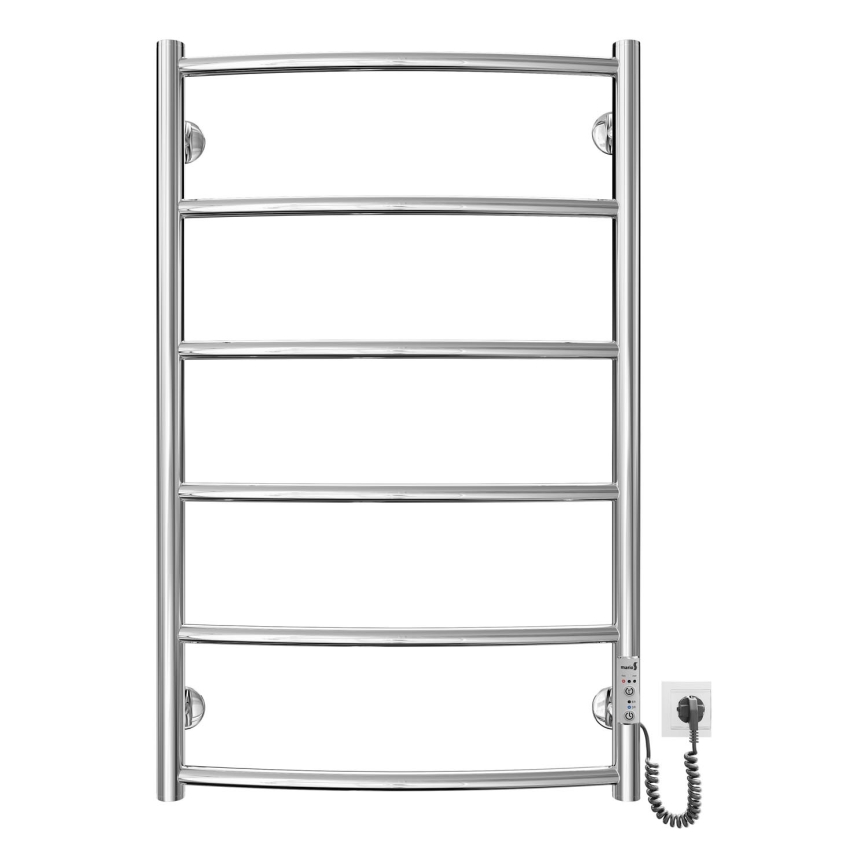 Kupaonski ljestvičasti radijator CLASSIC 100W/230V 81x53cm nehrđajući čelik/sjajni krom desni