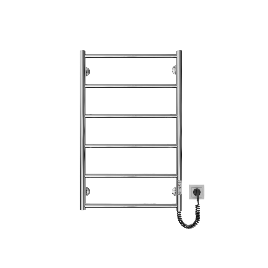 Kupaonski rebrasti radijator CLASSIC, 110W/230V, 80x53 cm, nehrđajući čelik/sjajni krom, desni