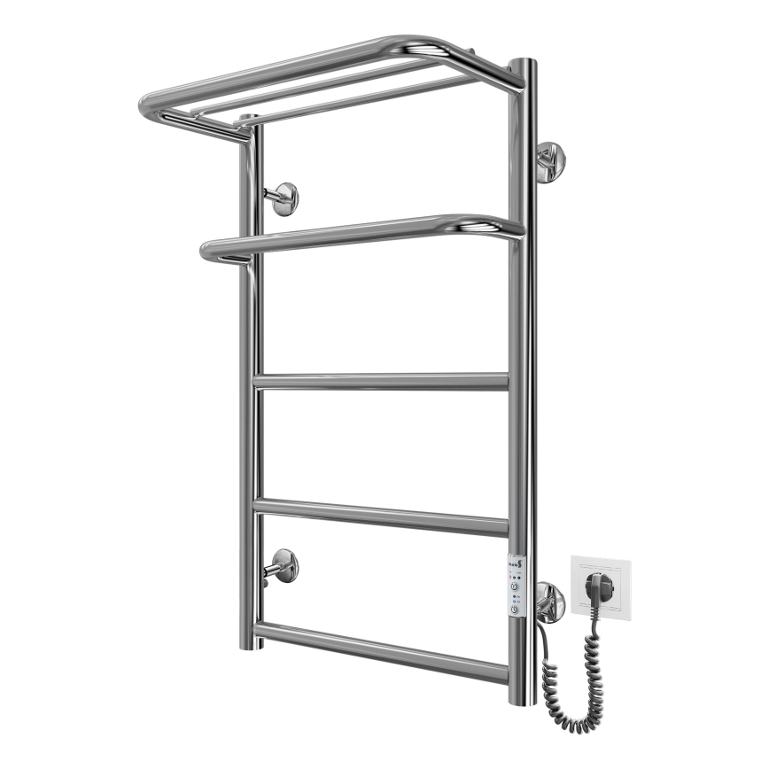Kupaonski ljestvičasti radijator HOTEL 75W/230V 66x42 cm inox/krom desni