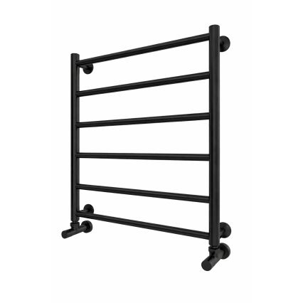 Kupaonski ljestvičasti radijator INOX FLAT 122W/230V 57x43 cm inox/crna