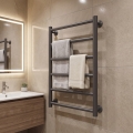 Kupaonski ljestvičasti radijator INOX FLAT 122W/230V 57x43 cm nehrđajući čelik/antracit