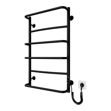 Kupaonski ljestvičasti radijator LUX 105W/230V 81x52 cm nehrđajući čelik/crna desna