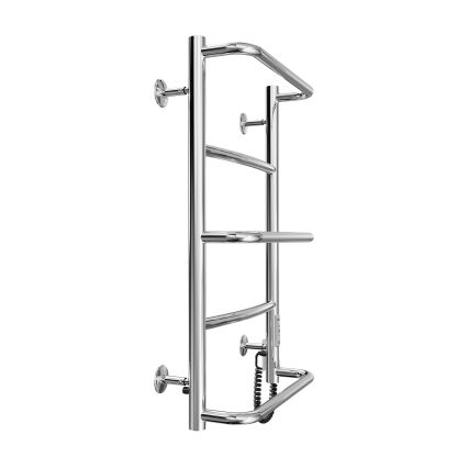 Kupaonski ljestvičasti radijator LUX 65W/230V 66x42 cm, nehrđajući čelik/krom visokog sjaja, desni