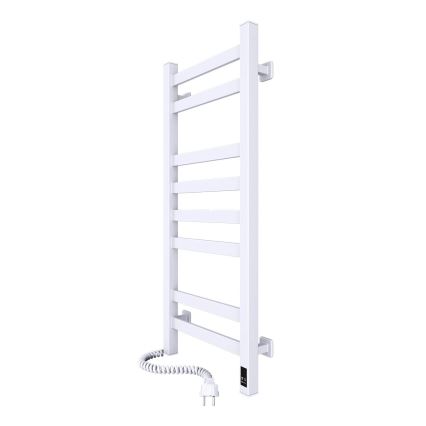 Kupaonski rebrasti radijator s termostatom AVANGARD 251W/230V 80,6 cm IP44 bijeli lijevi s kvadratnim profilom