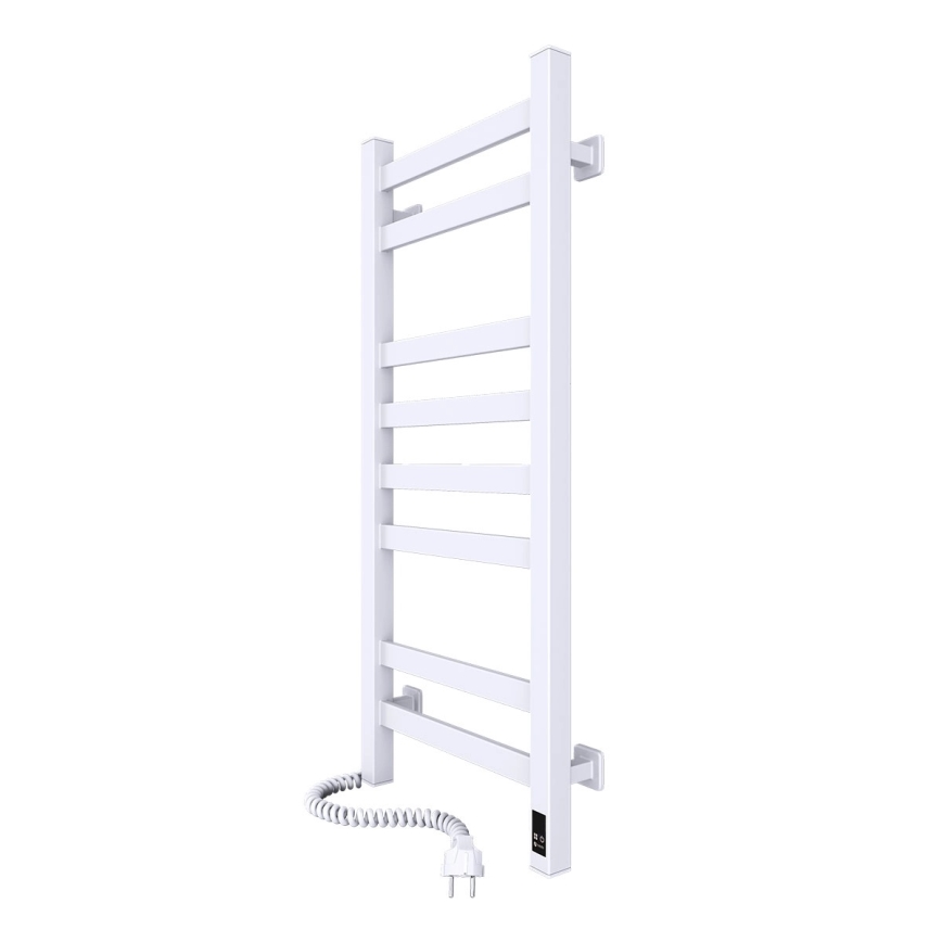 Kupaonski rebrasti radijator s termostatom AVANGARD 251W/230V 80,6 cm IP44 bijeli lijevi s kvadratnim profilom
