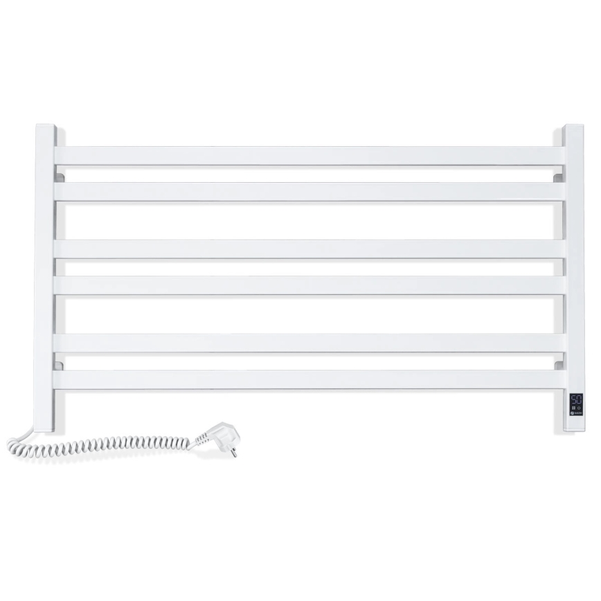Kupaonski ljestvičasti radijator s termostatom AVANGARD 316W/230V 50,6 cm IP44 bijeli lijevi četvrtast