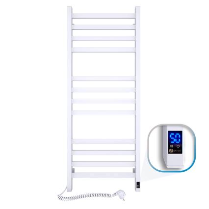 Kupaonski ljestvasti radijator s termostatom AVANGARD 459W/230V 120,6 cm IP44 bijeli lijevi kvadratni