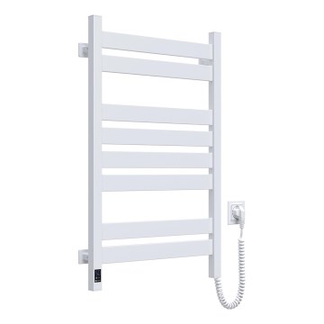 Kupaonski ljestvičasti radijator s termostatom LARGO 432 W/230 V, 80,6 cm, IP44, bijeli, desni, četvrtast