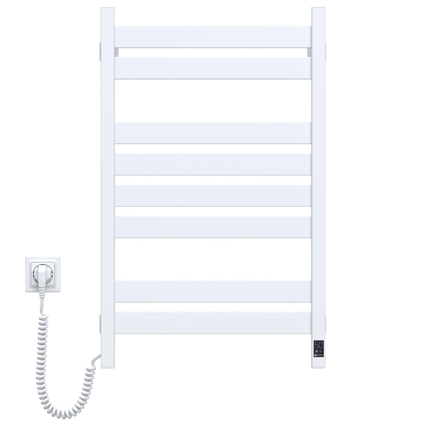 Kupaonski ljestvičasti radijator s termostatom LARGO 432W/230V 80,6 cm IP44 bijeli lijevi kvadratni