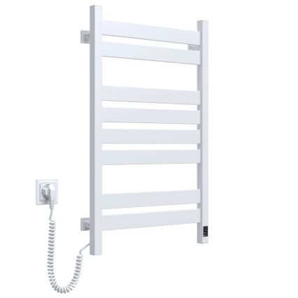 Kupaonski ljestvičasti radijator s termostatom LARGO 432W/230V 80,6 cm IP44 bijeli lijevi kvadratni