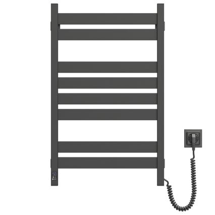 Kupaonski ljestvičasti radijator s termostatom LARGO 432W/230V 80,6 cm IP44 crni desni kvadratni