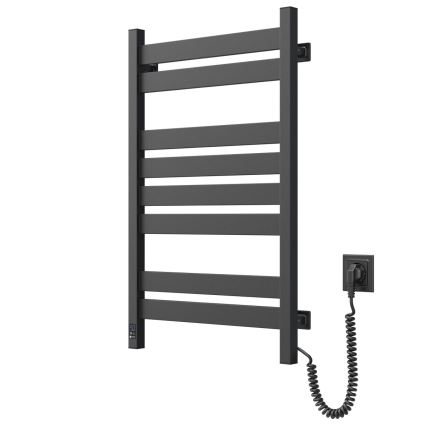 Kupaonski ljestvičasti radijator s termostatom LARGO 432W/230V 80,6 cm IP44 crni desni kvadratni