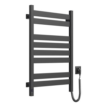 Kupaonski ljestvičasti radijator s termostatom LARGO 432W/230V 80,6 cm IP44 crni desni kvadratni