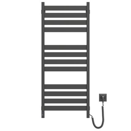 Kupaonski ljestvičasti radijator s termostatom LARGO 541W/230V 120,6 cm IP44, crni, desni, uglast