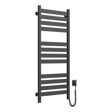 Kupaonski ljestvičasti radijator s termostatom LARGO 541W/230V 120,6 cm IP44, crni, desni, uglast